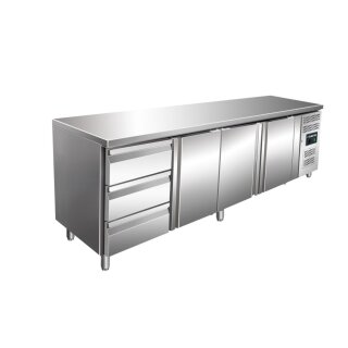 Saro Kühltisch KYLJA 2130 mit 3 Schubladen und 3 Türen 2230x700x890-950mm
