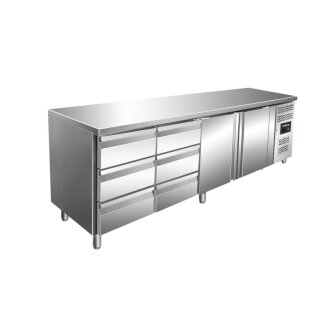 Saro Kühltisch KYLJA 2110 mit 2 Schubladen und 1 Türe 1360x700x890-950mm