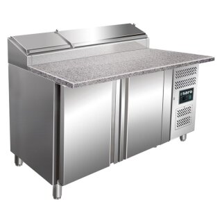 Gastro Belegstation SH 1500 mit Granitarbeitplatte und 2 Türen Edelstahl