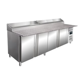 Saro Belegstation mit Granitarbeitsplatte und 4 Türen 12x 1/3 GN Edelstahl