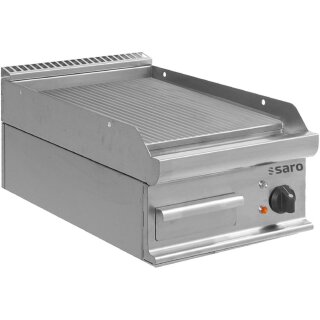 Saro Elektro-Grillplatte Tischgerät mit gerillter Bratfläche aus Edelstahl 400 V
