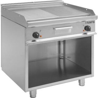 Saro Bain-Marie mit offenem Unterbau und Überlaufstystem aus Edelstahl