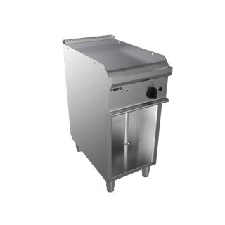 Edelstahl-Grillplatte Gas mit glatter Grillfläche und offenem Unterbau Edelstahl