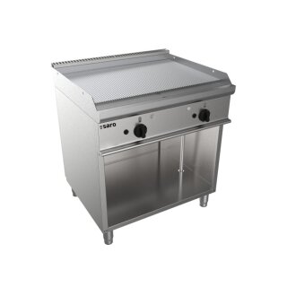 Saro Gas-Grillplatte mit offenem Unterbau und 2 gerillten Bratzonen Edelstahl