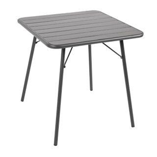 Bolero Bistrotisch quadratisch und klappbar aus grauem Stahl 700x700x710