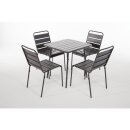 Bolero Bistrotisch quadratisch und klappbar aus grauem Stahl 700x700x710