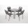 Bolero Bistrotisch quadratisch und klappbar aus grauem Stahl 700x700x710