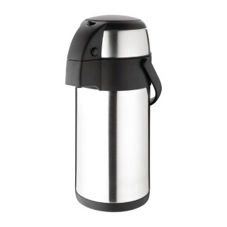 Olympia Pumpisolierkanne doppelwandig - 3 Liter, vakuumisoliert, Edelstahl