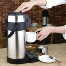 Olympia Pumpisolierkanne doppelwandig - 3 Liter, vakuumisoliert, Edelstahl