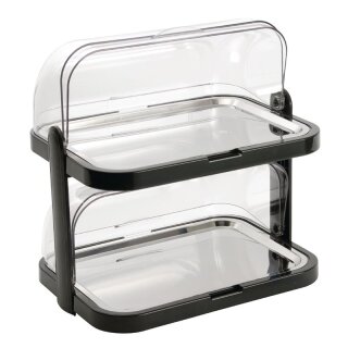 APS Kühlplatte doppelt mit Rolltopdeckel - für Sandwiches und Snacks, Edelstahl