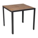 Bolero Akazienholztisch quadratisch mit Stahlbeine...