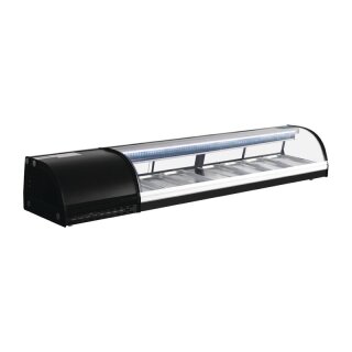 Polar Serie G Kühlvitrine 180cm – Sushi Präsentationsvitrine 7x GN 1/3
