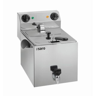Fritteuse PROFRI 10 Liter Edelstahl - Tischgerät mit Ablasshahn, 6kW