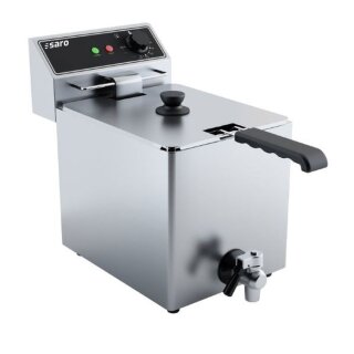 Saro Elektro-Fritteuse 8 Liter - Ablasshahn, Kaltzone, Profi-Einsatz