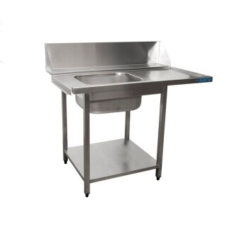 Saro Zulauftisch Für Spülmaschine Links, 1 Becken, 1200Mm