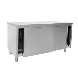 Saro Arbeitsschrank 1000x600x850mm mit Schiebetüren und 1 Boden aus Edelstahl