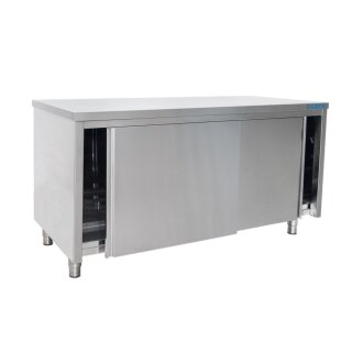 Saro Arbeitsschrank 1600x700x850mm mit Schiebetüren und 1 Boden aus Edelstahl