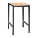 Bolero Bartisch quadratisch mit Stahl und Akazienholz...