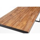 Bolero Holztisch aus Akazienholz  und Stahl - 180 x 90 x 74 cm, Innen- und Außengebrauch