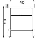 Vogue Kleiner Spültisch 75Cm Lang