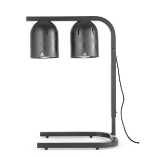 Gastro Wärmebrücke mit 2 Infrarotlampen - höhenverstellbar 590–790 mm, schwarz, 230 V