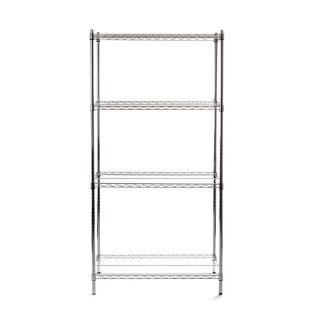 Hendi Regalsystem mit 4 Böden - 910x455x(H)1830 mm, höhenverstellbare Füßen
