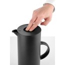 Hendi Thermoskanne, doppelwandig mit Innenbehälter aus Glas, für Kaffee oder Tee, 1 Liter  Schwarz