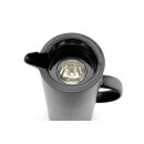 Hendi Thermoskanne mit Glas-Innenflasche und Deckel mit Druckknopf 1 Liter