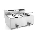 Hendi Fritteuse Profi Line 2x 8 Liter - mit Ablasshahn,...