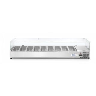 Arktic Kühlaufsatzvitrine für 9x GN 1/3 - 2005x420x(h)456 mm, Edelstahl, -2°C bis +8°C