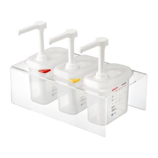 Araven 3 Saucsenspender 1,5 Liter - mit Ständer, Polypropylen, Spülmaschinengeeignet