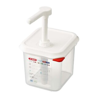 Araven Soßenspender mit Pumpe GN 1/6 - 2,6 Liter, Polypropylen, spülmaschinenfest