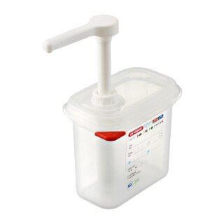 Araven Soßenspender GN 1/9 mit 1,5 Liter - Polypropylen, Spülmachinengeeignet