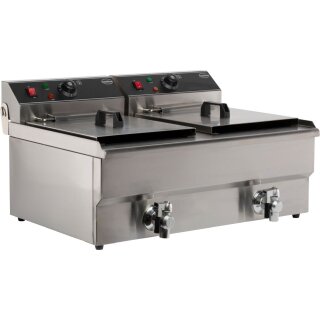 Combisteel Elektro Fritteuse 2x10L – Doppel-Tischgerät aus Edelstahl, 400V
