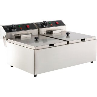 Combisteel Tischfritteuse 2x 6 Liter - Edelstahl, 230 V