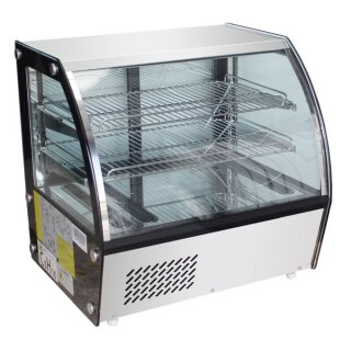 Combisteel Kühlvitrine 100 Liter – Tischgerät, Umluftkühlung, gebogenes Glas