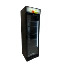 Gastro Glastürkühlschrank mit Werbetafel - 382 Liter, LED-Beleuchtung, abschließbar