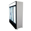 Gastro-Kühlschrank mit 3 Glastüren - 1065 Liter, Umluftkühlung, fahrbar