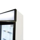 Gastro-Kühlschrank mit 3 Glastüren - 1065 Liter, Umluftkühlung, fahrbar