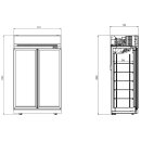 Kühlschrank INS-1000R 1000 Liter mit 4 Rollen