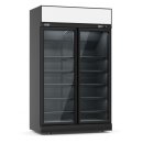 Combisteel Kühlschrank mit 2 Glastüren schwarz