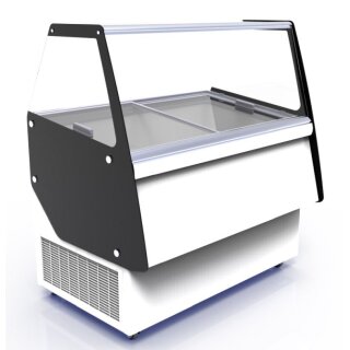 Speiseeisvitrine Ibiza 8x5L – fahrbar, statische Kühlung, LED-Beleuchtung