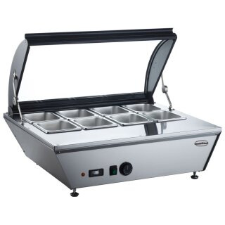Gastro Warmhaltevitrine für 8x 1/6 GN, Edelstahl