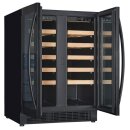 Combisteel Weinkühlschrank mit 2 Zonen - für 40 Flaschen, 2 Glastüren, schwarz