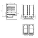 Combisteel Weinkühlschrank mit 2 Zonen - für 40 Flaschen, 2 Glastüren, schwarz
