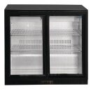 Schwarzer Barkühlschrank Serie G mit 2 Schiebetüren und 208 Liter