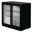 Schwarzer Barkühlschrank Serie G mit 2 Schiebetüren und 208 Liter