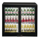 Schwarzer Barkühlschrank Serie G mit 2 Schiebetüren und 208 Liter