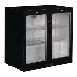 Polar Barkühler mit 2 Glastüren 208 Liter und LED-Innenbeleuchtung schwarz