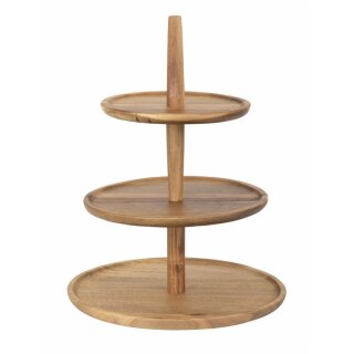 3-stufige Etagere aus Holz Ø 30,5 cm - für Buffet & High Tea